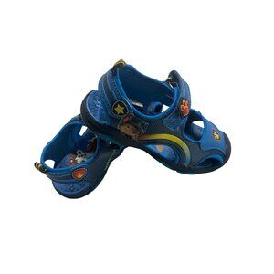 Paw Patrol Kids Light-Up Sandals Size 12 Adjustable Straps Blue Yellow